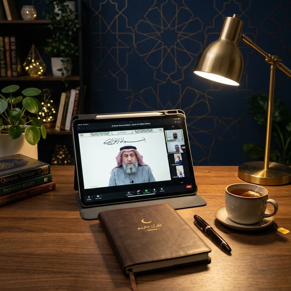 Modern Digital Online Quran Classroom setting